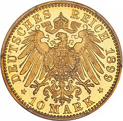 Large Reverse for 10 Mark 1899 coin