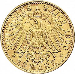 Large Reverse for 10 Mark 1900 coin