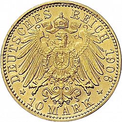 Large Reverse for 10 Mark 1906 coin