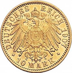 Large Reverse for 10 Mark 1907 coin