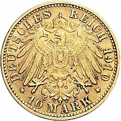 Large Reverse for 10 Mark 1910 coin