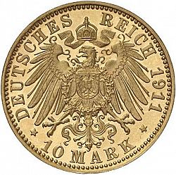 Large Reverse for 10 Mark 1911 coin
