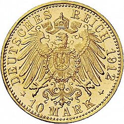 Large Reverse for 10 Mark 1912 coin