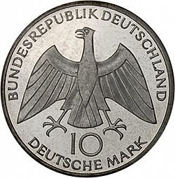 Large Obverse for 10 Mark 1972 coin
