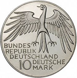 Large Obverse for 10 Mark 1972 coin