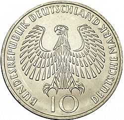 Large Obverse for 10 Mark 1972 coin