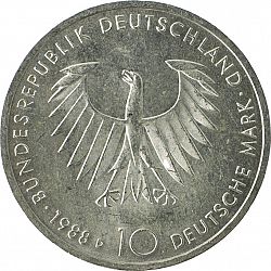 Large Obverse for 10 Mark 1988 coin