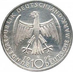 Large Obverse for 10 Mark 1992 coin