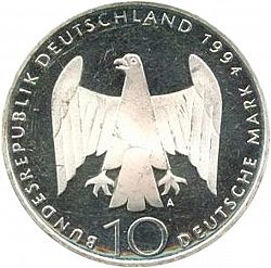 Large Obverse for 10 Mark 1994 coin