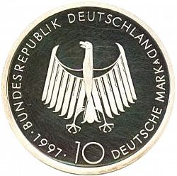 Large Obverse for 10 Mark 1997 coin