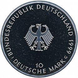 Large Obverse for 10 Mark 1999 coin