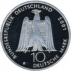 Large Obverse for 10 Mark 2001 coin