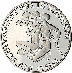 Large Reverse for 10 Mark 1972 coin