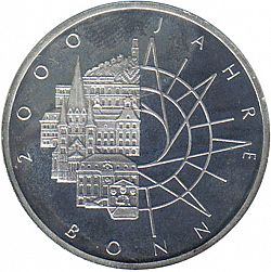 Large Reverse for 10 Mark 1989 coin