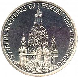 Large Reverse for 10 Mark 1995 coin