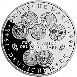 Large Reverse for 10 Mark 1998 coin