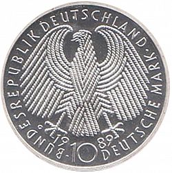 Large Reverse for 10 Mark 1998 coin