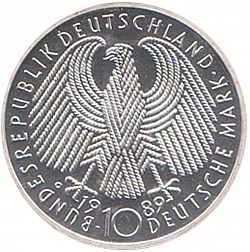 Large Reverse for 10 Mark 1998 coin