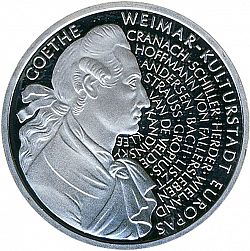 Large Reverse for 10 Mark 1999 coin