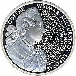 Large Reverse for 10 Mark 1999 coin