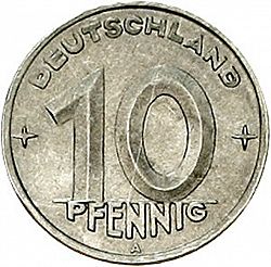 Large Obverse for 10 Pfennig 1948 coin