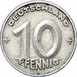 Large Obverse for 10 Pfennig 1949 coin