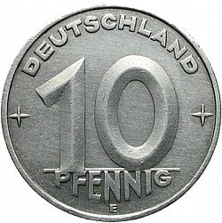 Large Obverse for 10 Pfennig 1953 coin