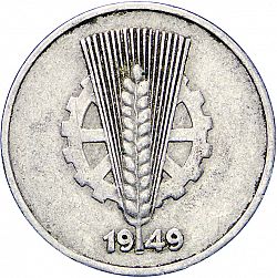 Large Reverse for 10 Pfennig 1949 coin