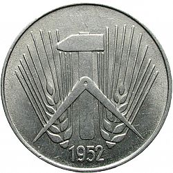 Large Reverse for 10 Pfennig 1952 coin