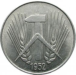 Large Reverse for 10 Pfennig 1952 coin