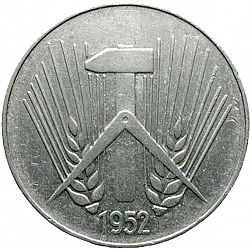 Large Reverse for 10 Pfennig 1952 coin