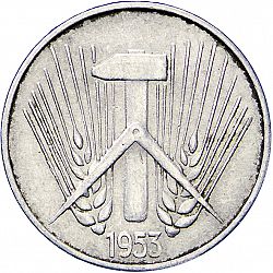 Large Reverse for 10 Pfennig 1953 coin