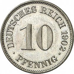 Large Obverse for 10 Pfenning 1902 coin