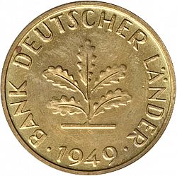 Large Obverse for 10 Pfennig 1949 coin
