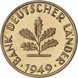Large Obverse for 10 Pfennig 1949 coin