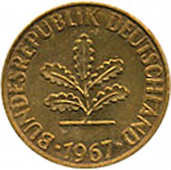 Large Obverse for 10 Pfennig 1967 coin