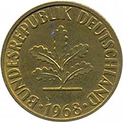Large Obverse for 10 Pfennig 1968 coin
