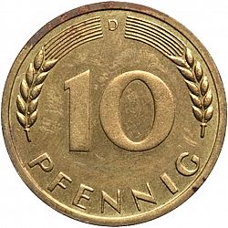 Large Reverse for 10 Pfennig 1949 coin