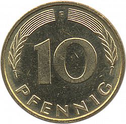Large Reverse for 10 Pfennig 1995 coin