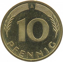 Large Reverse for 10 Pfennig 1996 coin