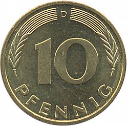 Large Reverse for 10 Pfennig 1996 coin