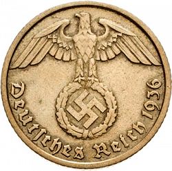 Large Obverse for 10 Reichspfenning 1936 coin