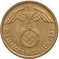 Large Obverse for 10 Reichspfenning 1937 coin