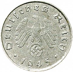 Large Obverse for 10 Reichspfenning 1945 coin