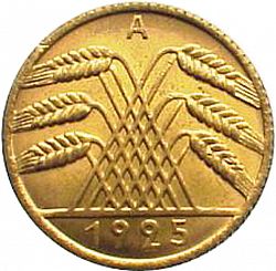 Large Reverse for 10 Pfenning 1925 coin