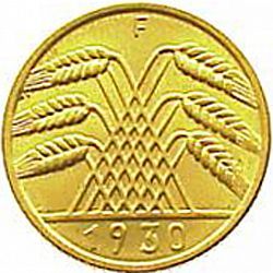Large Reverse for 10 Pfenning 1930 coin