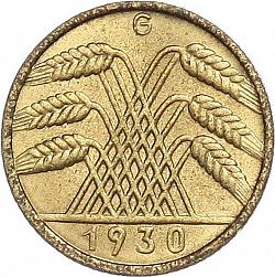 Large Reverse for 10 Pfenning 1930 coin