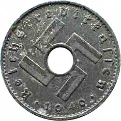 Large Obverse for 10 Reichspfenning 1940 coin