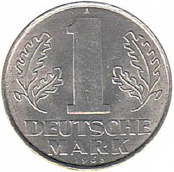 Large Obverse for 1 Mark 1963 coin