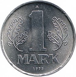 Large Reverse for 1 Mark 1973 coin